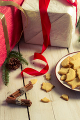 Cookies and gifts at Christmas time