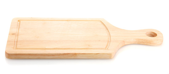 wooden cutting board isolated on white