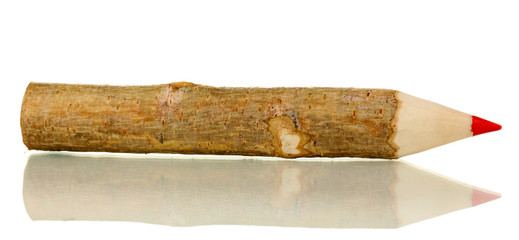 Colorful wooden pencil isolated on white