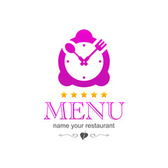 kitchen clock menu icon logo