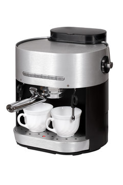 Coffee maker isolated over white with clipping path