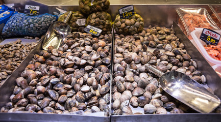 Clams at marketplace