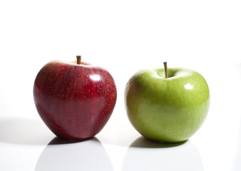 Green and red apple