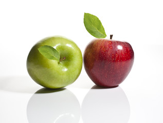 Green and red apple