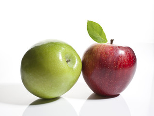 Green and red apple