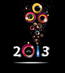 New year 2013 in black background. Abstract poster