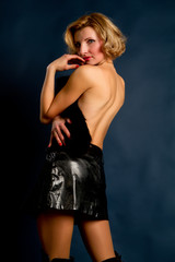 Naklejka premium beautiful lady on black