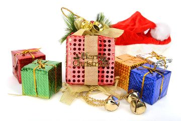 Colorful gift boxes with ribbon and bow