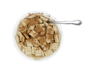 Bowl of wheat cereal with cinnamon