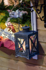 Christmas lantern with a candle