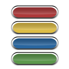 Set of round buttons with glossy effect for web using.