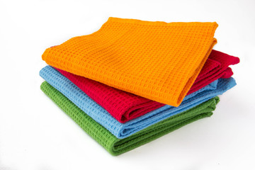 A stack of colorful towels