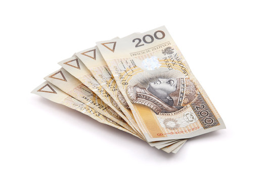 Polish money with clipping path