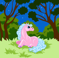 rosa Cartoon-Pferd