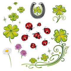 Sylvester, Silvester, Neujahr, Glück, Klee, Marienkäfer © christine krahl