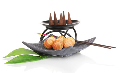 aromatherapy setting isolated on white.