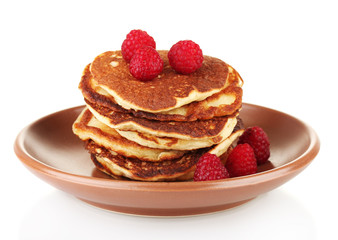 delicious sweet pancakes isolated on white