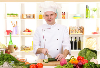 Chef cooking in kitchen