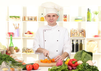Chef cooking in kitchen