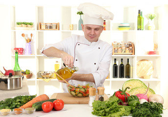 Chef cooking in kitchen