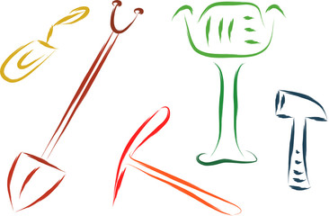 set of construction tools vector