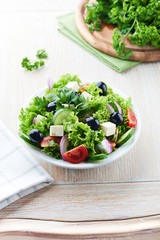 Mediterranean-style salad with feta and olives