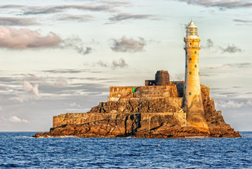 Fastnet Lighthouse, Ireland - at sunset - obrazy, fototapety, plakaty