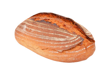 Loaf of rye bread, isolated on white background