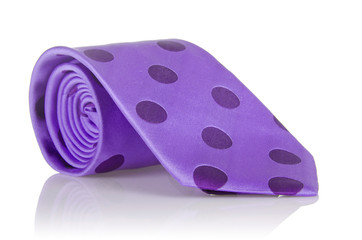Elegant silk male tie ( necktie ) on white