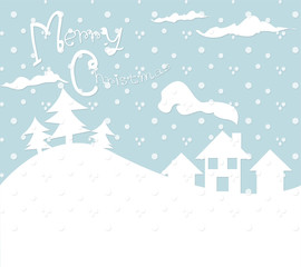 Fototapeta na wymiar Christmas Card winter snow pouring