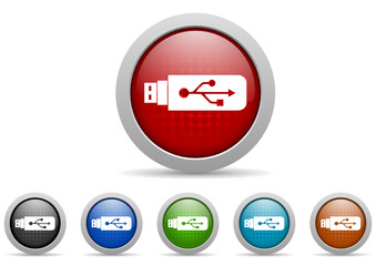 usb vector icon set