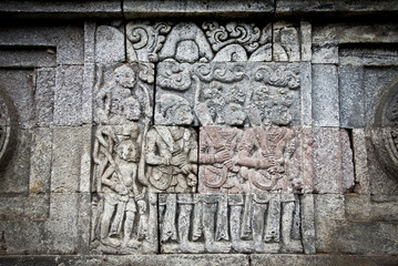 Stone craft in Candi Penataran temple in Blitar, Idonesia.