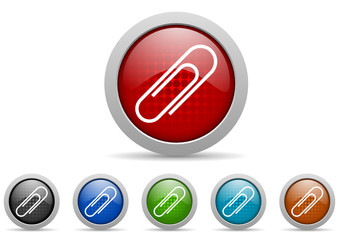 paper clip vector icon set