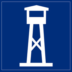 Naklejka premium Schild blau - Grenzturm