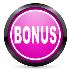 bonus violet glossy icon on white background