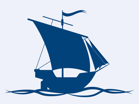 recommend clip art: Sail ship vector icon