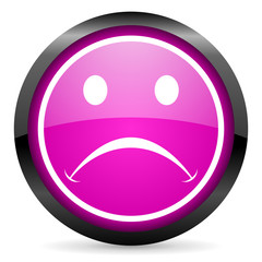 cry violet glossy icon on white background