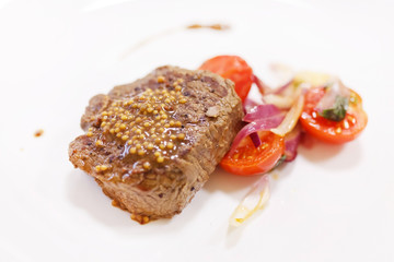 steak with vegetables