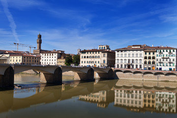 View of Florence. Bridge over the Arno River