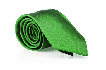 Elegant silk male tie ( necktie ) on white