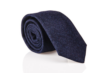 Elegant silk male tie ( necktie ) on white