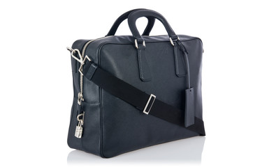 Black briefcase isolated on the white