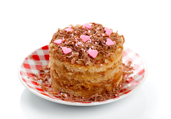 Valentine cupcake with a heart and candle