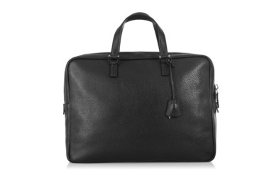 Black briefcase isolated on the white