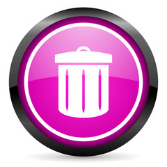 recycle violet glossy icon on white background