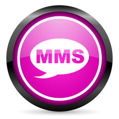 mms violet glossy icon on white background