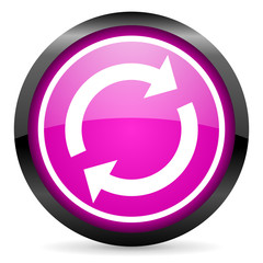 reload violet glossy icon on white background
