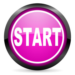 start violet glossy icon on white background