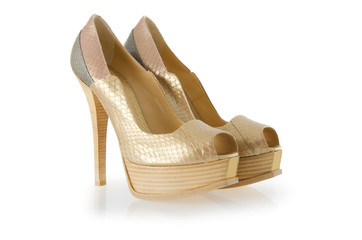 Fototapeta premium Nice woman shoes isolated on white