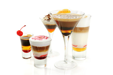 Group of coffee cocktails